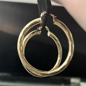Extra Large Gold Plated Hoop Earrings 14k GP 2”- ONLY 50mm